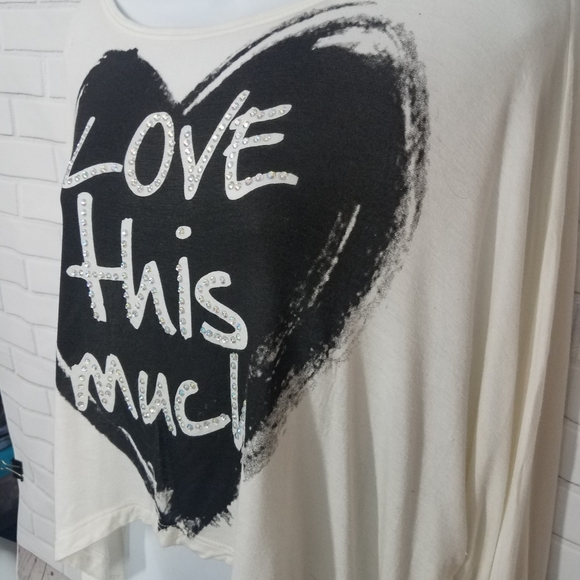 Love This Much White Batwing Rhinestone Shirt - Picture 3 of 7